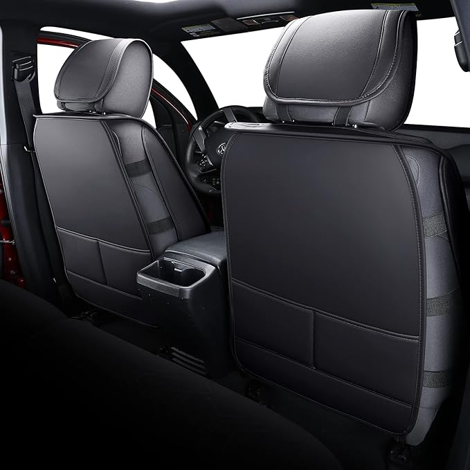Tomatoman Tacoma Car Seat Covers Compatible with Toyota Tacoma Truck 2005-2024 2025 2026 Access Crew Double Cab TRD Sport Offroad Limited SR5 V6 Cushions(Full Set/Black)