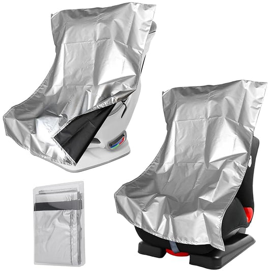 U0U 2PCS Car Seat Sun Shade Cover,Baby Car Seat Heat Protector to Keep Toddler Seat at a Cool Temperature,Reflective Car Seat Covers Shield from Heat and UV Sunlight