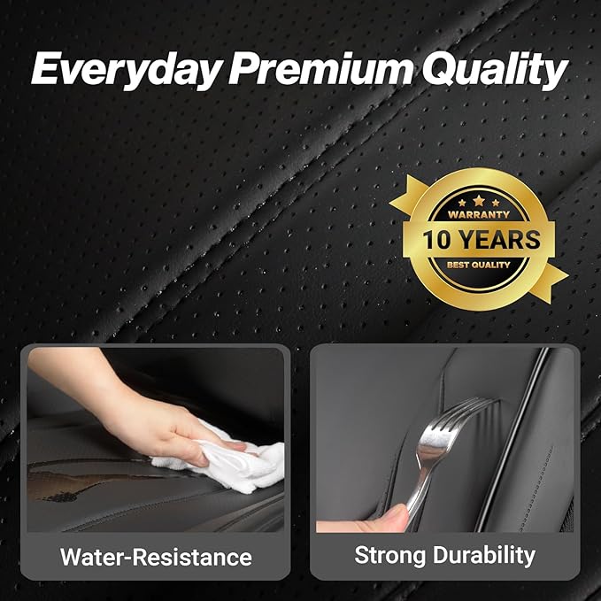 Coverland Custom Fit Car Seat Covers for SUV Compatible with [2022-2026 NX 350, 2022-2025 NX 450h+] Premium Waterproof Non-Slip Interior Seat Protector [Full Set Black - Size Chart X70]