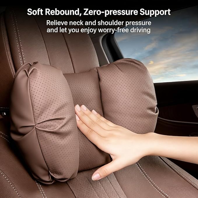 Car Neck Pillow & Lumbar Support for Kia Telluride Carnival Cadenza Stinger Ergonomic Breathable Mesh Auto Seat Back Cushion Headrest,Black-Neck Pillow