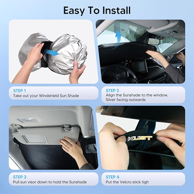 KUST Windshield Sun Shade for 2011-2019 Ford Explorer SUV Accessories, Custom Fit Car Front Sun Shade Foldable Window Shade Sun Visor Protector Blocks UV Rays
