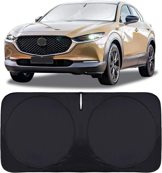 Sunshade for Mazda CX-30 2019-2025 2026 CX30 Sun Shade Windshield Cover, Front Window Shield Foldable Sun Visor Protector Custom Fit CX30 Car Accessories Blocks UV Rays