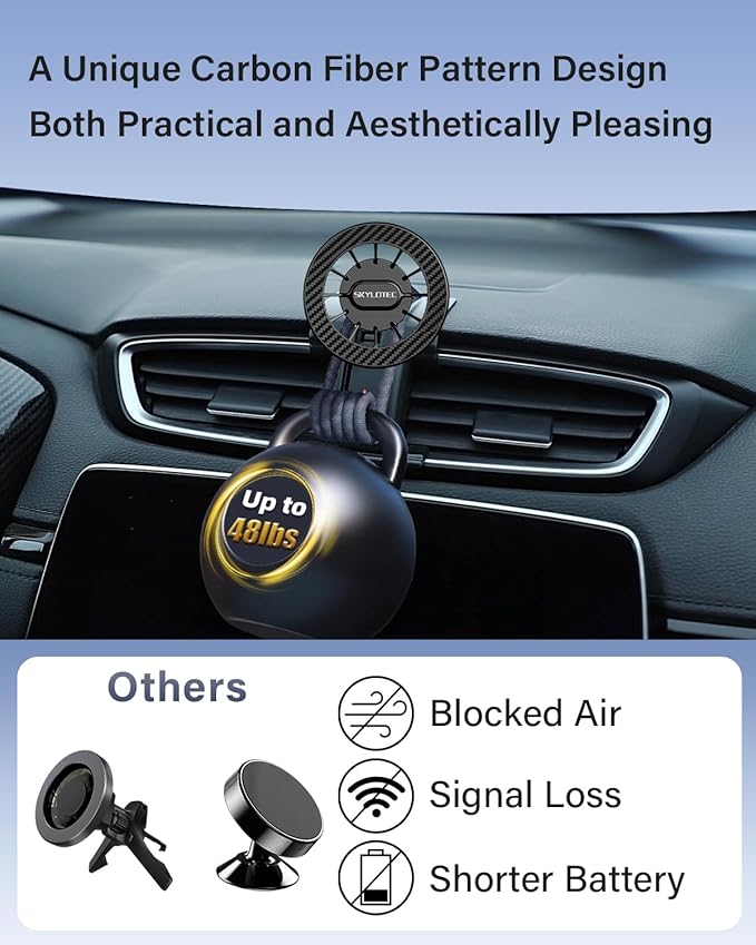 Car Phone Mount for Toyota Corolla 2020-2025/Corolla Cross Hybrid Hatchback 2022-2025 Accessories Automobile Cradles Magnetic Phone Holder Compatible with MagSafe, Strong Magnets Cell Phone Base