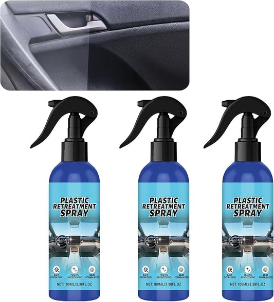 Plastic Restorer for Cars, Car Trim Restorer, Auto Detailing for Refreshing Faded Plastic, Leather, Vinyl and Rubber Trim with Polish, Long Lasting Care (3Pcs)
