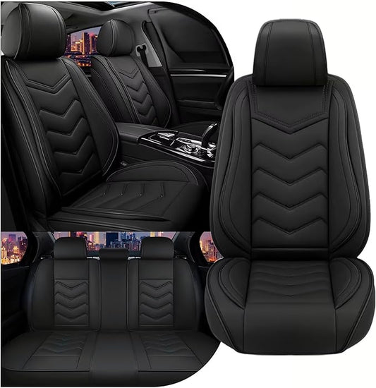 CTDS Car Seat Covers for Chevy Trax 2015-2026, Stylish Sport Seat Cover, Premium Nappa Leather Car Seat Cover. Automobile Seat Covers Sets.(Standard 5 Seats/Pure Black)