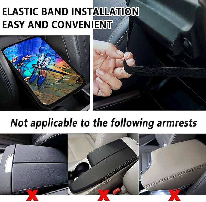 Highland Cow Vehicle Center Console Armrest Cover Pad,Cow Car Accessories Soft Middle Console Cushion Pad,Auto Arm Rest Mat Decor Highland Cows Gifts for Women Men Dad for Most Vehicle SUV Truck