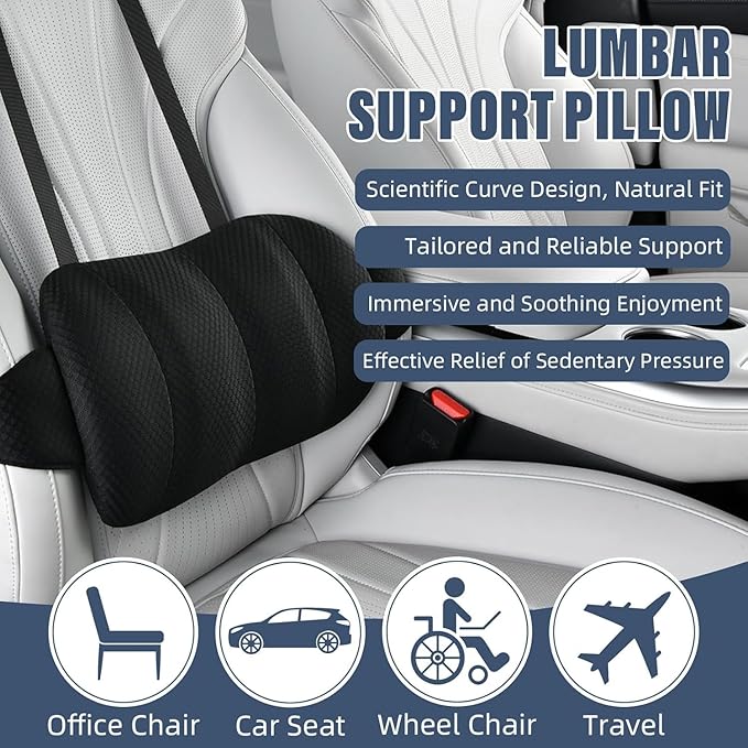 1 Piece Automotive Seat Lumbar Support Pillow for Hyundai Elantra 2020 2019 2018 2017, Driving Lower Back Cushion Ergonomic Orthopedic Posture Rest