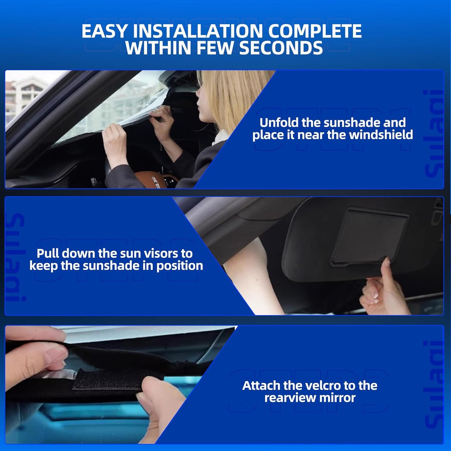 Windshield Sun Shade for Ch-evro-let Silverado EV 2024-2025 2026 Foldable Sunshade Custom Fit Front Window Car Interior Accessories Protector Blocks UV Rays