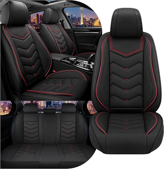 CTDS Car Seat Covers for Chevy Trax 2015-2026, Stylish Sport Seat Cover, Premium Nappa Leather Car Seat Cover. Automobile Seat Covers Sets.(Standard 5 Seats/Black)