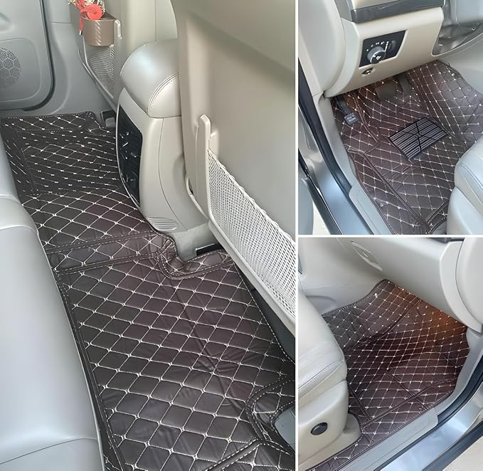 Customize Car Floor Mats for 99% Sedan SUV Sports Car All Weather Leather Full Coverage Waterproof Non-Slip Vehicle Lining Pads (Black Green)
