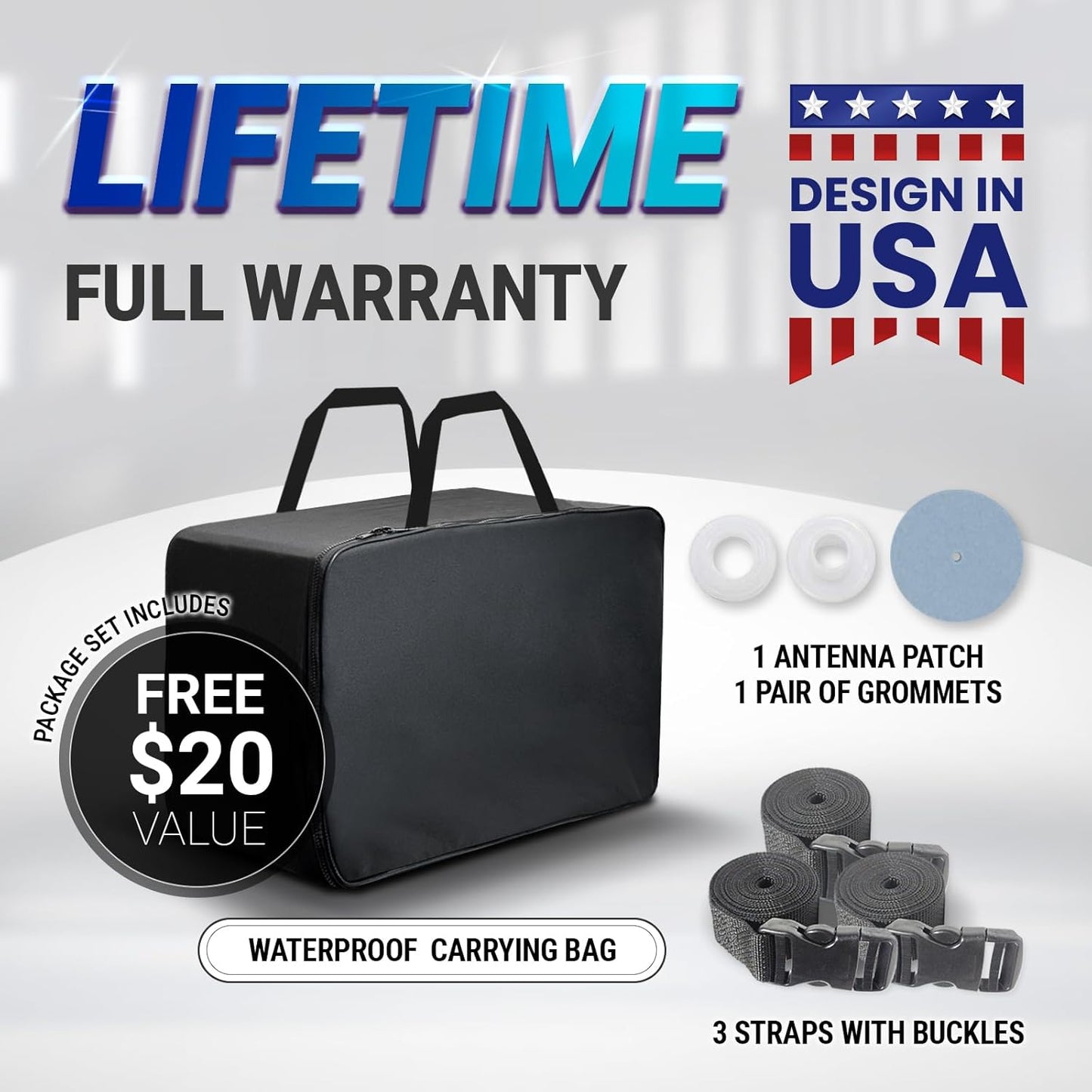 iCarCover Custom Car Cover for Pontiac Chieftain 2-Door, 4-Door (1955-1958) Waterproof All-Weather Rain Snow UV Sun Protector Full Exterior Indoor Outdoor Car Cover (Stripe - Black/Gray)