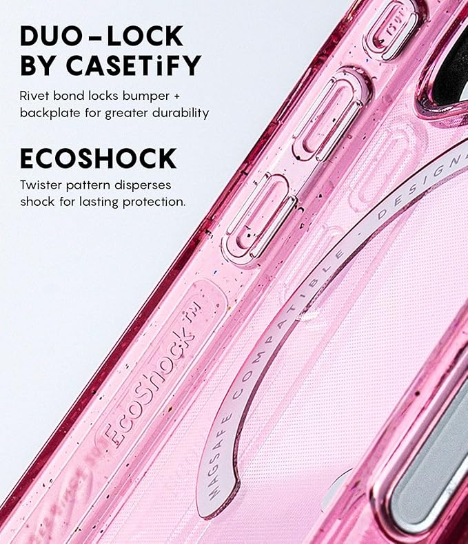 CASETiFY Impact iPhone 17 Case [Slim/Compatible with Magsafe / 8.2 ft. 4X Military Grade Drop Protection] - Travel Stamps - Clear Black