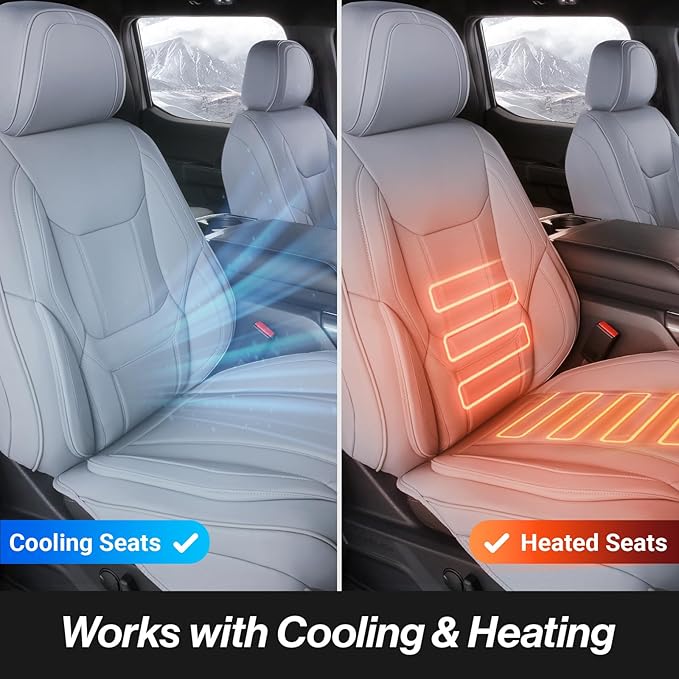 Coverland Custom Fit Car Seat Covers for Car Compatible with [BMW 3-Series Sedan, 7-Series LWB, Mazda6] Premium Waterproof Non-Slip Interior Seat Protector [Full Set Gray - Size Chart X63]