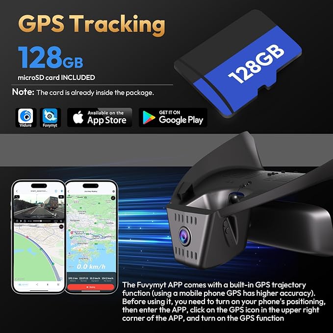Front 4K & Rear 1080P Dash Cam for 2022 2023 2024 2025 Toyota RAV4 LE Limited SE Adventure XLE XSE (Model B)(with Vent Hole),OEM-Style,Loop Recording,Easy Installation,WiFi & App,128G Card