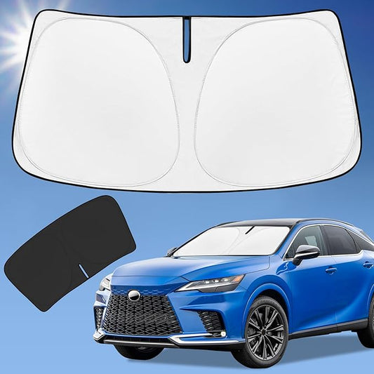 Sun Shade Sunshade for Lexus RX 2023-2025 2026 Windshield Cover, 4-Layer Front Window Shade Custom Fit RX 350, RX 350 F Sport, RX 350L Sun Visor 240T Foldable Shade Blocks UV Rays Car Accessories