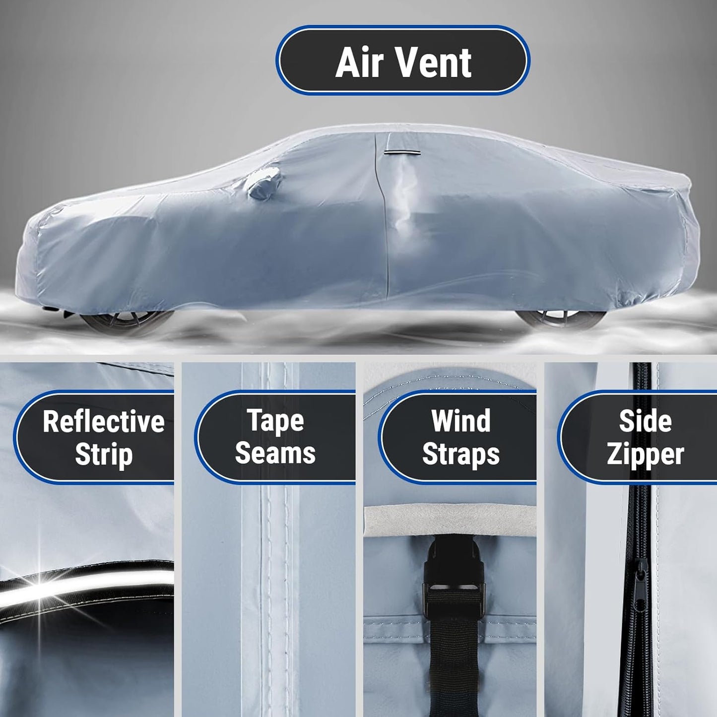 iCarCover Premium Car Cover for 2005-2010 Chevy Cobalt Heavy Duty Waterproof All Weather Automobiles Custom Fit Indoor Outdoor UV Snow Protection Covers with Straps and Bag