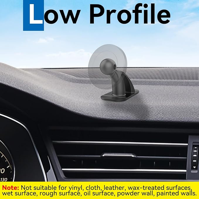 4 Pack Sticky 17mm Ball Mount for Car Mount Adhesive Replacement Magnetic Phone Holder MagSafe Mounting Base Dashboard Sticker 3M VHB Tape