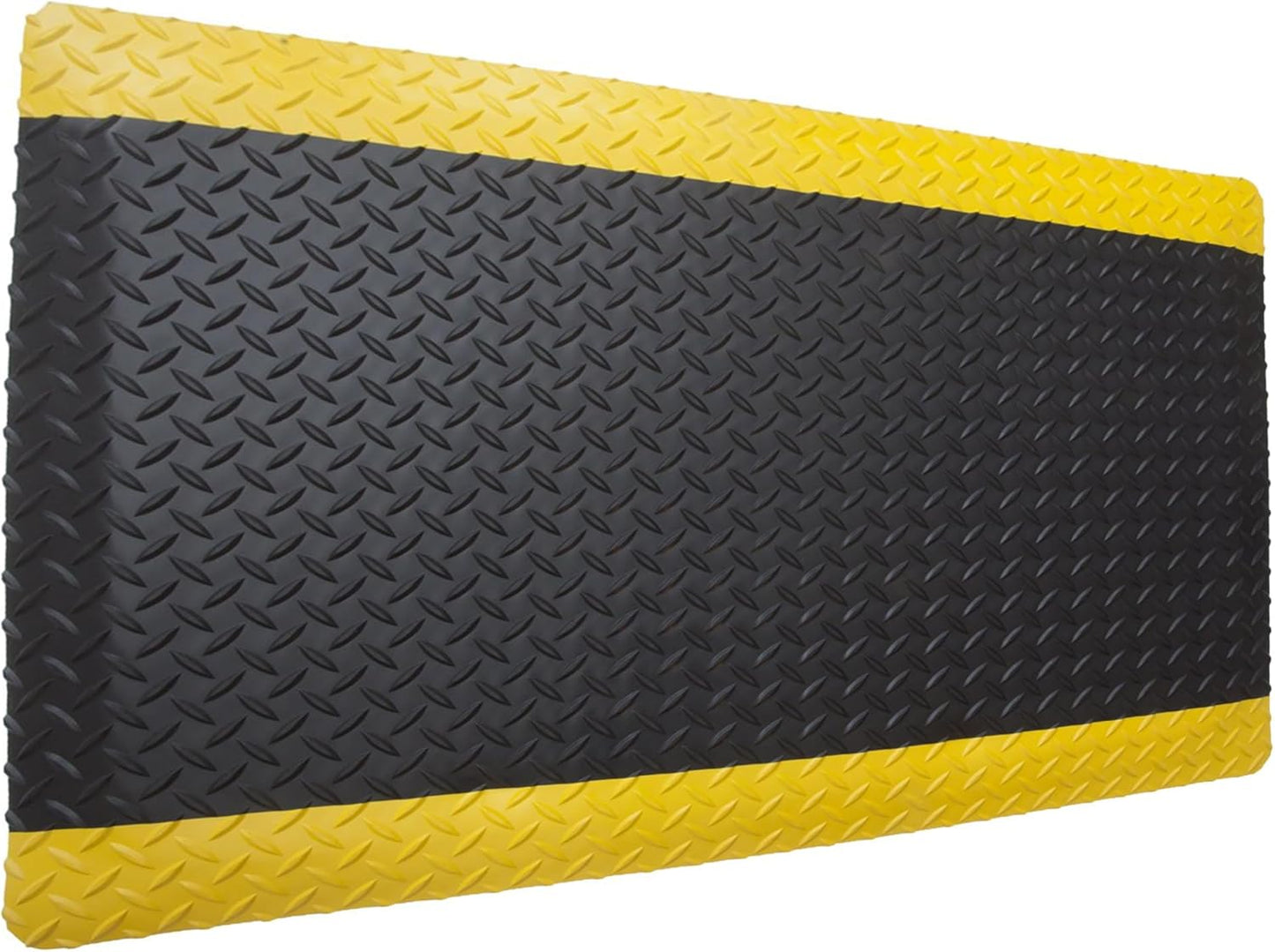 Rhino Mats, American Classic Diamond Anti-Fatigue Mats, Industrial Ergonomic Comfort Standing Mat for Work, Home, Garage, Office, Kitchen or Anywhere (Black/Yellow 1" Thick, 4 FT. x 5 FT.)