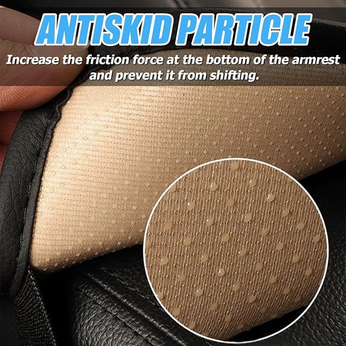 Car Center Console Cushion Pad, PU Leather Vehicle Armrest Cover Protector, Anti-Scratch Automotive Interior Arm Rest Seat Box Mat Accessories, Universal for SUV Sedan Truck (Black/Rose Red)