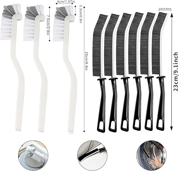 18Pcs Crevice Gap Cleaning Brush,Door Window Track Groove Corner Crevice Cleaning Brushes for Cleaning Window Grooves, Bathroom, Toilet Corner, Kitchen, Faucet, Sink (18Pieces)