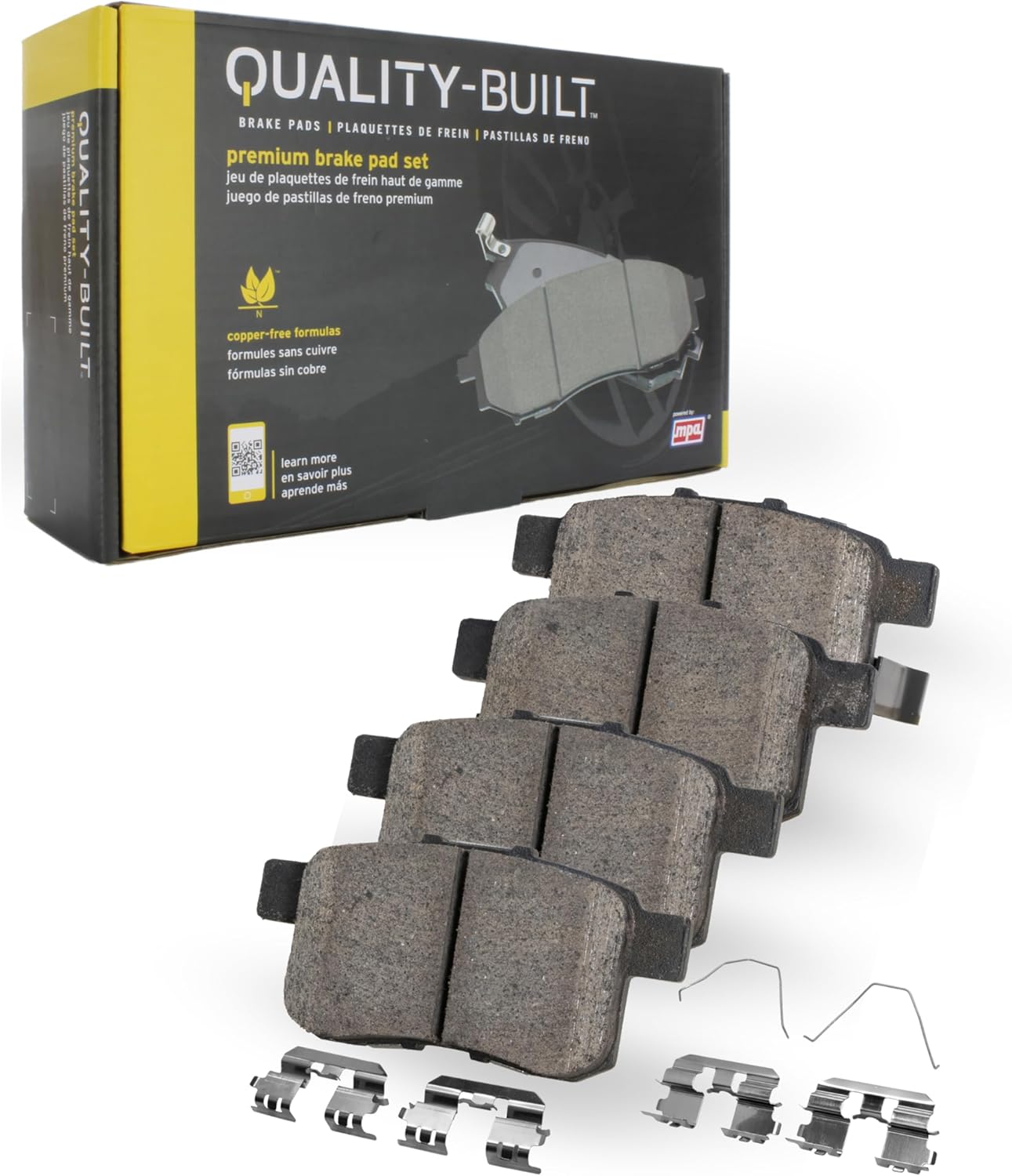 Premium Ceramic Front Brake Pads (1001-1404C) Compatible with Chevrolet Camaro 2010-2015, Chevrolet Caprice 2011-2017, Saab 9-5 2011-2011