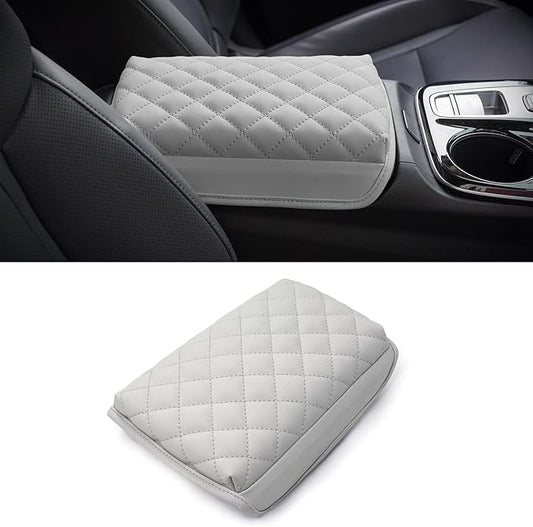 KMMOTORS Tucson(NX4) 2021~2024 Center Console Cover Light Gray, Armrest Cushion, Tucson Accessories, Vegan Leather, Console Lid Protector