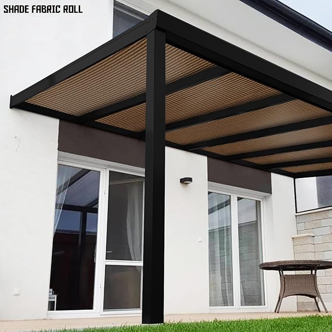 TANG Sun Shade Fabric Roll 8'x20' Shade Cloth for Garden Brown HDPE Mesh Shading Pergola Cover Replacement Canopy, 95% Blockage Sunshades for Outdoor Patio Backyard Plant