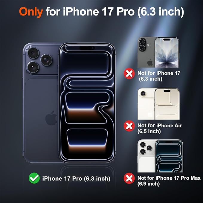 SUPFINE Magnetic for iPhone 17 Pro Case (Compatible with MagSafe)(Military Grade Drop Protection) Translucent Matte Shockproof with Anti-Fingerprint Phone Cover,Black