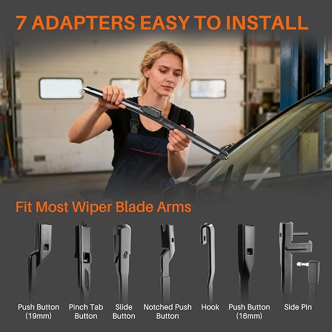 DOG TAIL Water Repellent Silicone Wiper Blades 22 inch (2 Pack) with Multiple Adapters and 2 Refills, Automotive Replacement Front Windshield Wiper Blades for My Car with Water Repellency DropClear