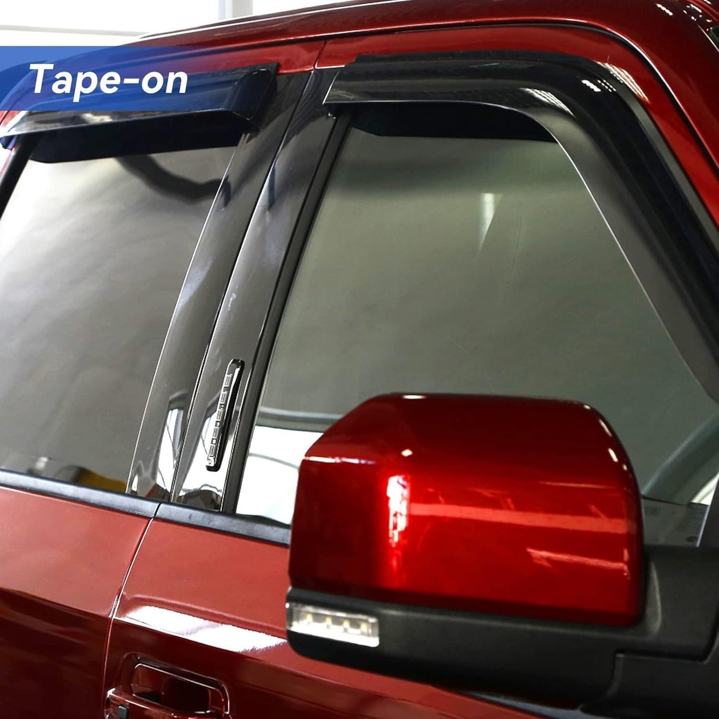 Window Visors Rain Guards for 2015-2024 Ford F150 SuperCab, Out-Channel Window Vent Wind Deflectors Visors Shades for 2017-2024 Ford F150 Raptor/ F250 /F350/ F450 Super Duty Extended Cab