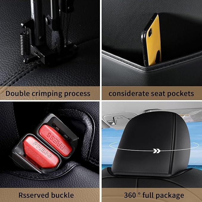AOMSAZTO Custom Fit Seat Covers for Honda HR-V 2019 2020 2021 2022 EX, Sport, EX-L,Touring Full Set Faux Leather Black