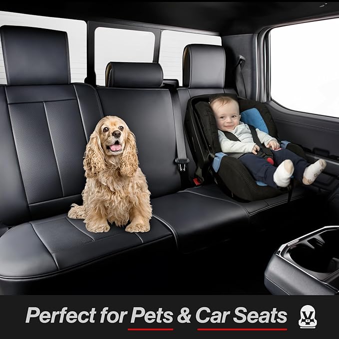 Coverland Custom Fit Car Seat Covers for SUV Compatible with [Soul, Kona, NIRO, Kicks, Blazer EV, Freelander] Premium Waterproof Non-Slip Interior Seat Protector [Full Set Black - Size Chart X85]