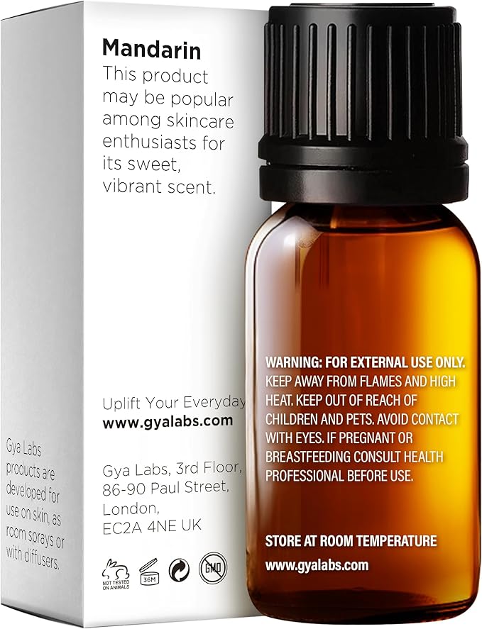 100% Pure Mandarin Essential Oil - 0.34 Fl Oz - Mandarin Oil for Hair, Skin, Diffuser, Aromatherapy & DIY Candle Making Scent