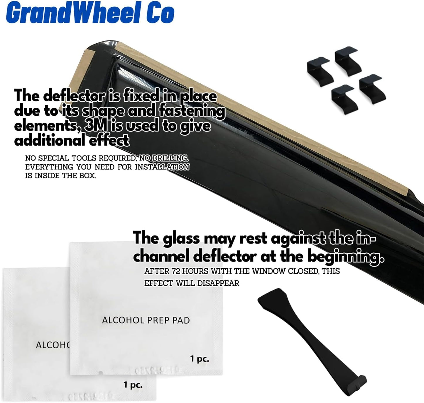 Window Deflectors Smoke Tinted in-Channel Side Window Vent Visor Deflectors Rain Guards Compatible with Toyota Tacoma Double Cab 2024-2025 - 4 pcs. GW1000
