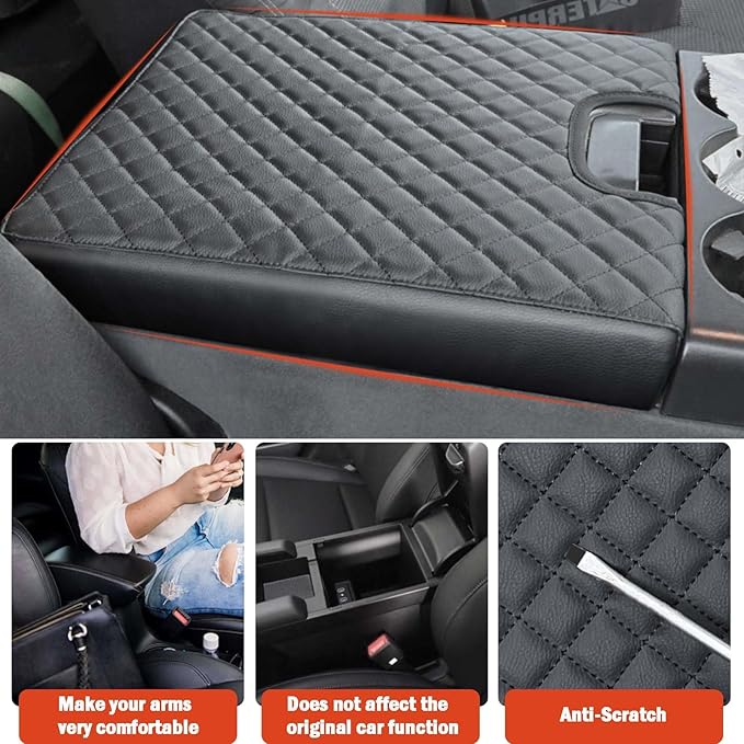 Center Console Cover for Chevy Silverado/GMC Sierra/Tahoe Yukon Suburban 2007-2013 Jump Seat, Scratch Resistance Middle Console Cover Vinyl Leather Trim Accessories (Jump Seat Only)