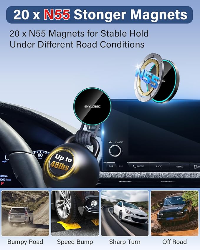 Phone Holder for BMW 4 Series 2021-2023/3 Series 2019-2022/2 Series 2022-2024 Accessories 10.25-Inch Screen, Car Magnetic Phone Mount Compatible with MagSafe, Magnets Fast Wireless Charger Phone Base