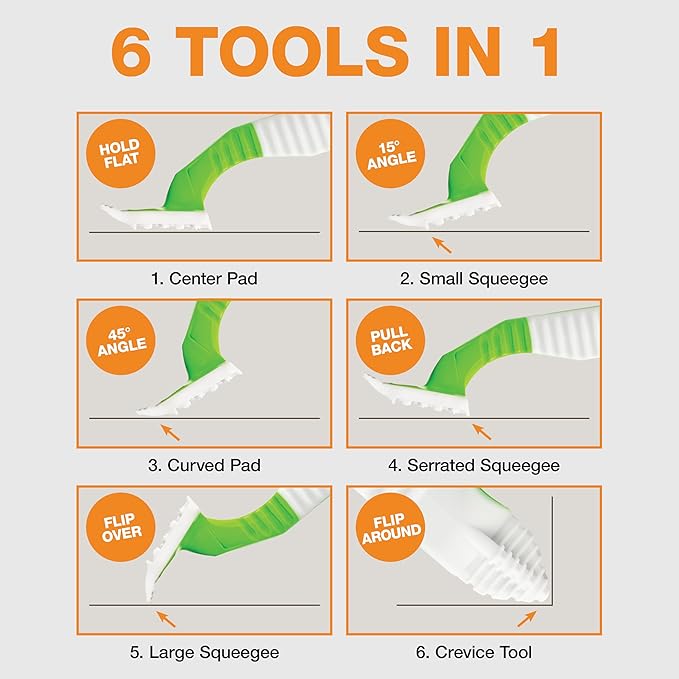 FurDozer Pet Hair Remover & Auto Detailing Tools - Cat & Dog Hair Remover for Carpets, Car Interiors, Couches, Bedding, & Pet Furniture (Green, X6)