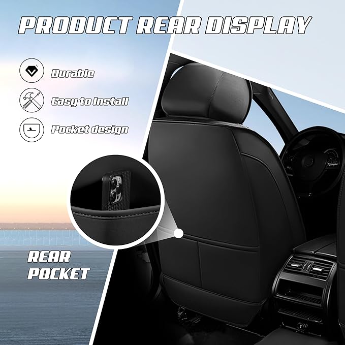 Car Seat Covers Fit for Infiniti g37 2000-2026, Stylish Sport Seat Covers, Waterproof Wear-Resistant Premium Nappa Leather Car Seat Cover.(2 Pcs Front/Black Red)