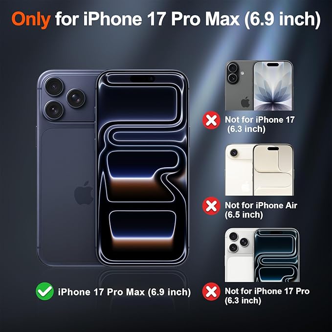 SUPFINE Magnetic for iPhone 17 Pro Max Case (Compatible with MagSafe)(Military Grade Drop Protection) Translucent Matte Shockproof with Anti-Fingerprint Phone Cover 2025,Navy Blue