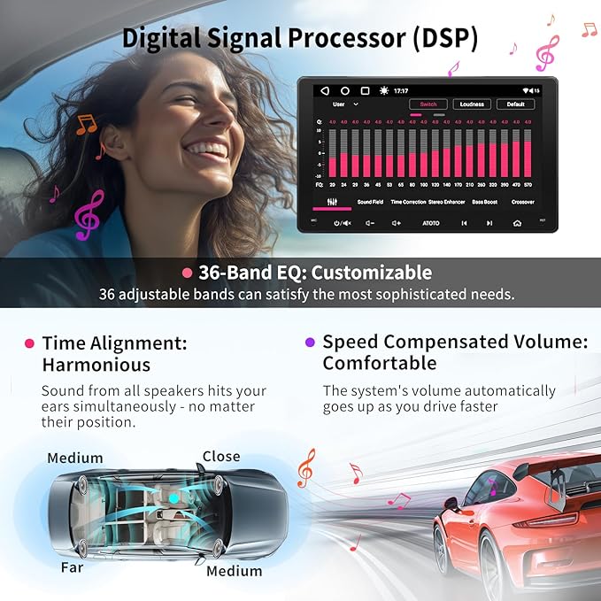 [9inch] ATOTO A6 PF Android Car Stereo, Double-DIN Radio, Wireless CarPlay & Wireless Android Auto, Mirror Link, GPS Tracking，in-Dash Navigation, Dual Bluetooth, HD LRV, 2G+32G, A6G209PF