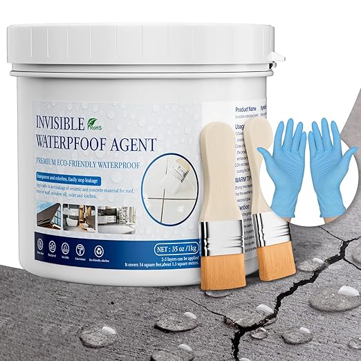 Invisible Waterproof Agent Transparent Repairing Leak Waterproof Adhesive for Roofs, Walls, Bathroom, Shower, Window Sills, Indoor & Outdoor Water Proof Coating 35 Oz