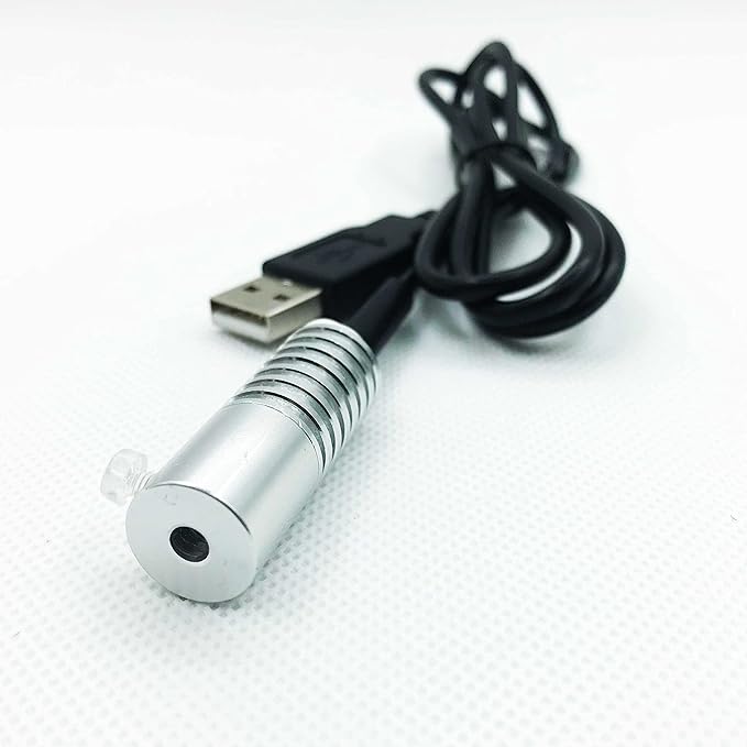 Side Glow Fiber Optic USB Light Source - Illuminator Fiber Lamp - Blue, 8mm