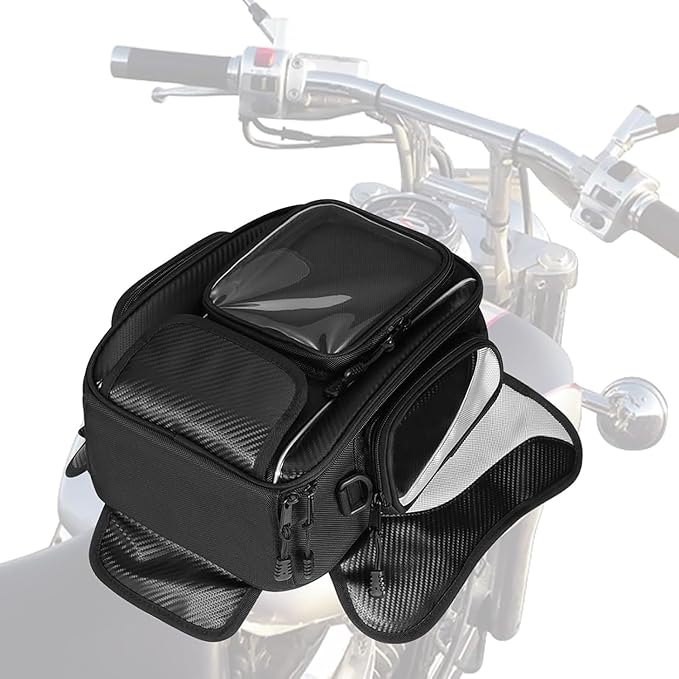 Motorcycle Tank Bag for Harley Davidson XL883 1986-2014, Strong Magnetic Waterproof Oxford Black Motorbike Quick Release Pannier Bag