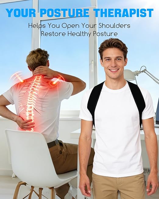 Posture Corrector for Men and Women - Invisible & Mesh Breathable Upper Back Brace - Adjustable Back Straightener - Relieve Shoulder, Neck & Back Pain, L(38-48inch) 1PCS