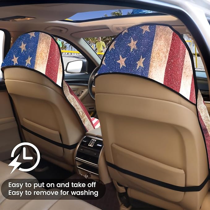 Car Seat Covers 1 Pack Waterproof Towel Car Seat Cover Universal Fit for Most Trucks SUV Fitness Athletes Pets Gym and Water Sport，American Flag