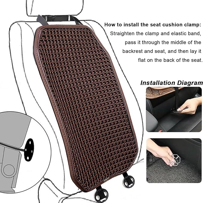 Cool and Breathable 3D air MESH car seat Cushion for Summer, Universal Ventilated Comfortable seat pad, Suitable for sedans, Vans, Pickup Trucks, and SUVs (Brown Back cushion-1PCS)