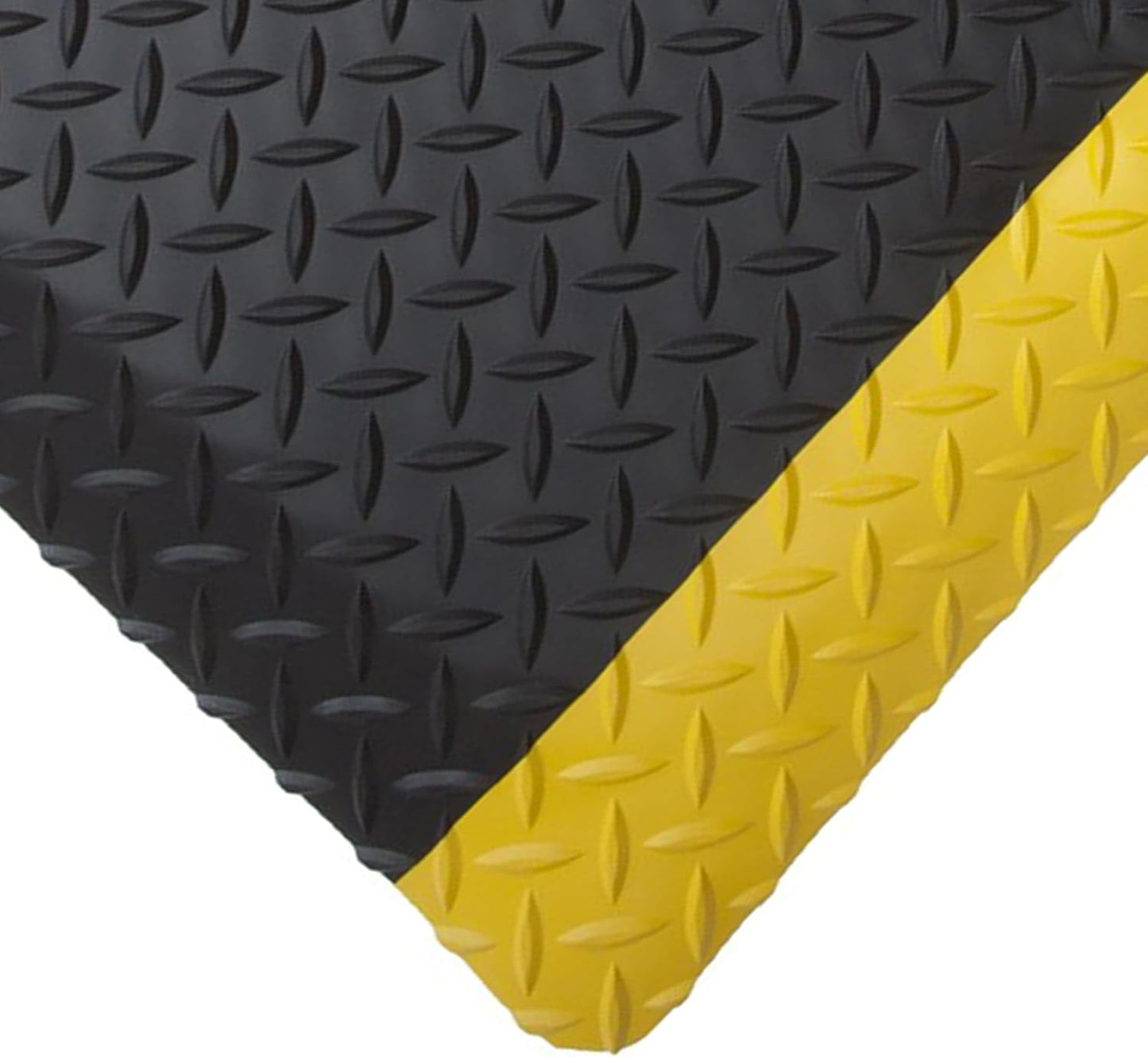 Rhino Mats, American Classic Diamond Anti-Fatigue Mats, Industrial Ergonomic Comfort Standing Mat for Work, Home, Garage, Office, Kitchen or Anywhere (Black/Yellow 1" Thick, 2 FT. x 14 FT.)