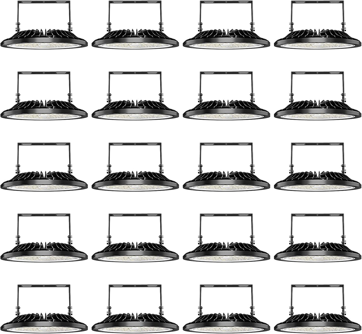 Viugreum 20 Pack 200W UFO LED High Bay Lights, 20,000LM 120V, 5000K Daylight, Alternative to 900W MH/HPS for Garage, Workshop, Barn, Factory, Warehouse