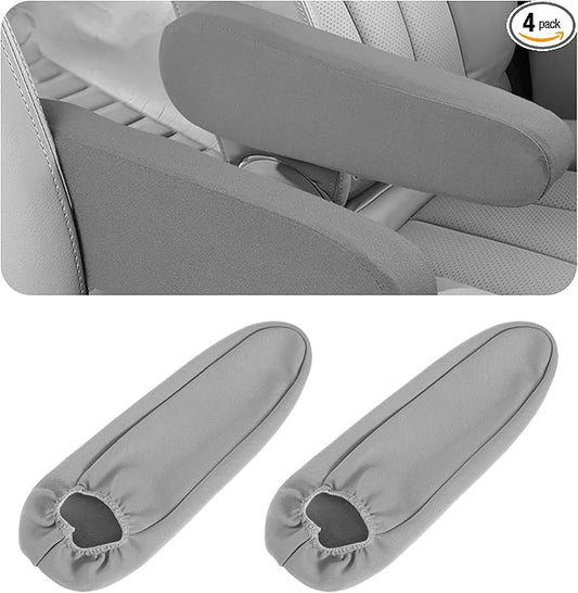 4 Pcs Arm Rest Cover for Car, Car Armrest Cover Armrest Covers for Cars Front Auto Seat Armrests Protectors Arms Rest Replacement Elastic Protector Vehicle Interior Decor(Gray)