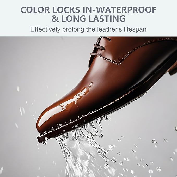 Leather Recoloring Balm with 100ml Mink Oil Conditioner | Light Brown Repair Kit, Dye & Color Restorer for Furniture, Sofa,Car Seats, Bags | Restore Faded & Scratched Surfaces